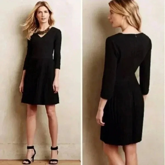 Ganni Fulton Pleated Black Dress Size XS - Picture 15 of 15